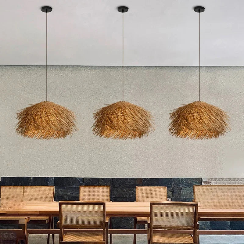 Hand-Woven Rattan Wabi-Sabi Chandelier