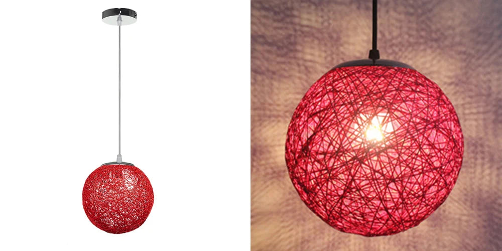 Nordic Hand-Woven Rattan Pendant