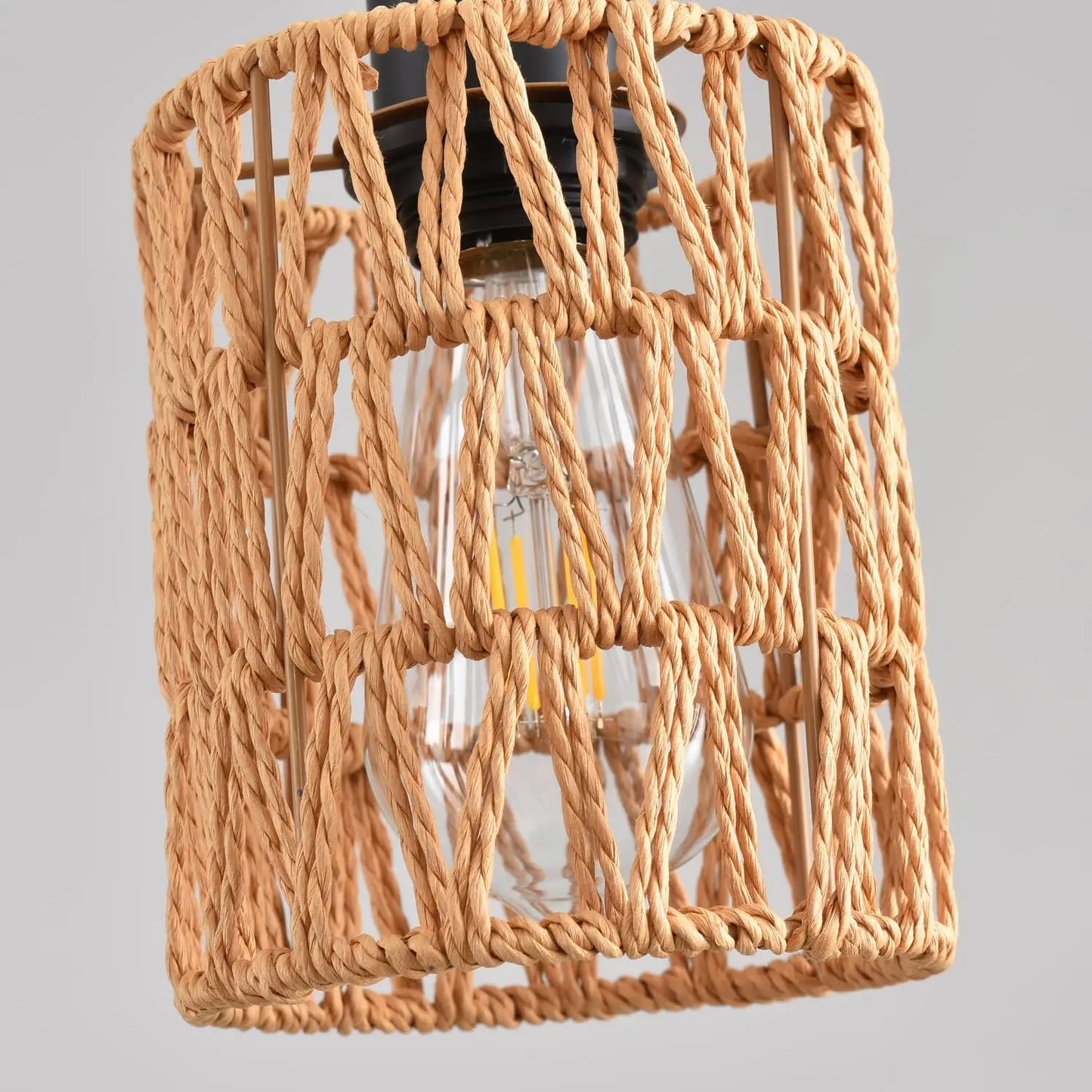 Retro Vine 3-Light Rattan Chandelier