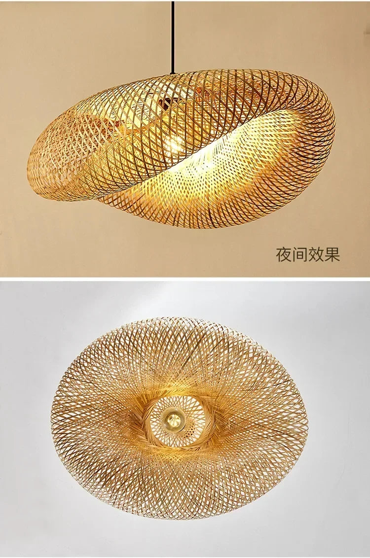 Modern Bamboo Rattan Chandelier (40-80cm)