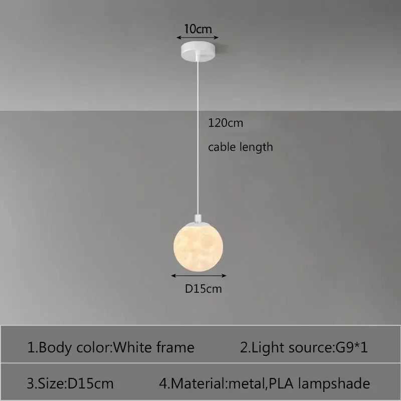 Modern LED Moon Pendant Chandelier