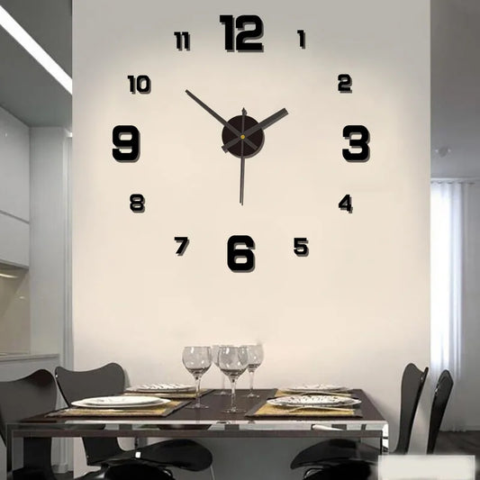 3D Frameless DIY Wall Clock Stickers