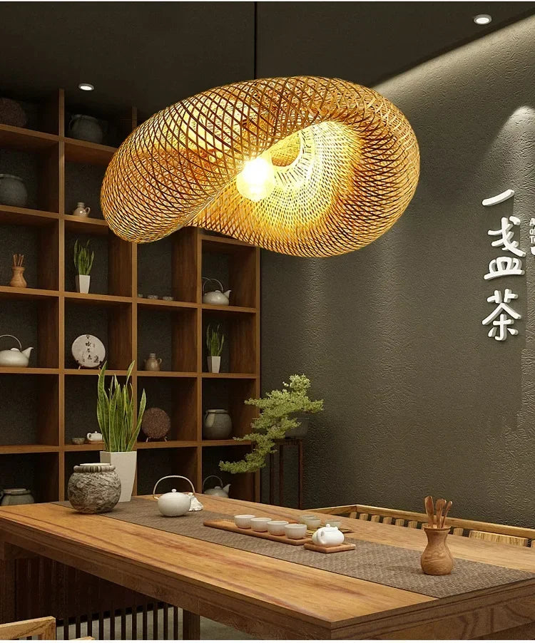 Modern Bamboo Rattan Chandelier (40-80cm)