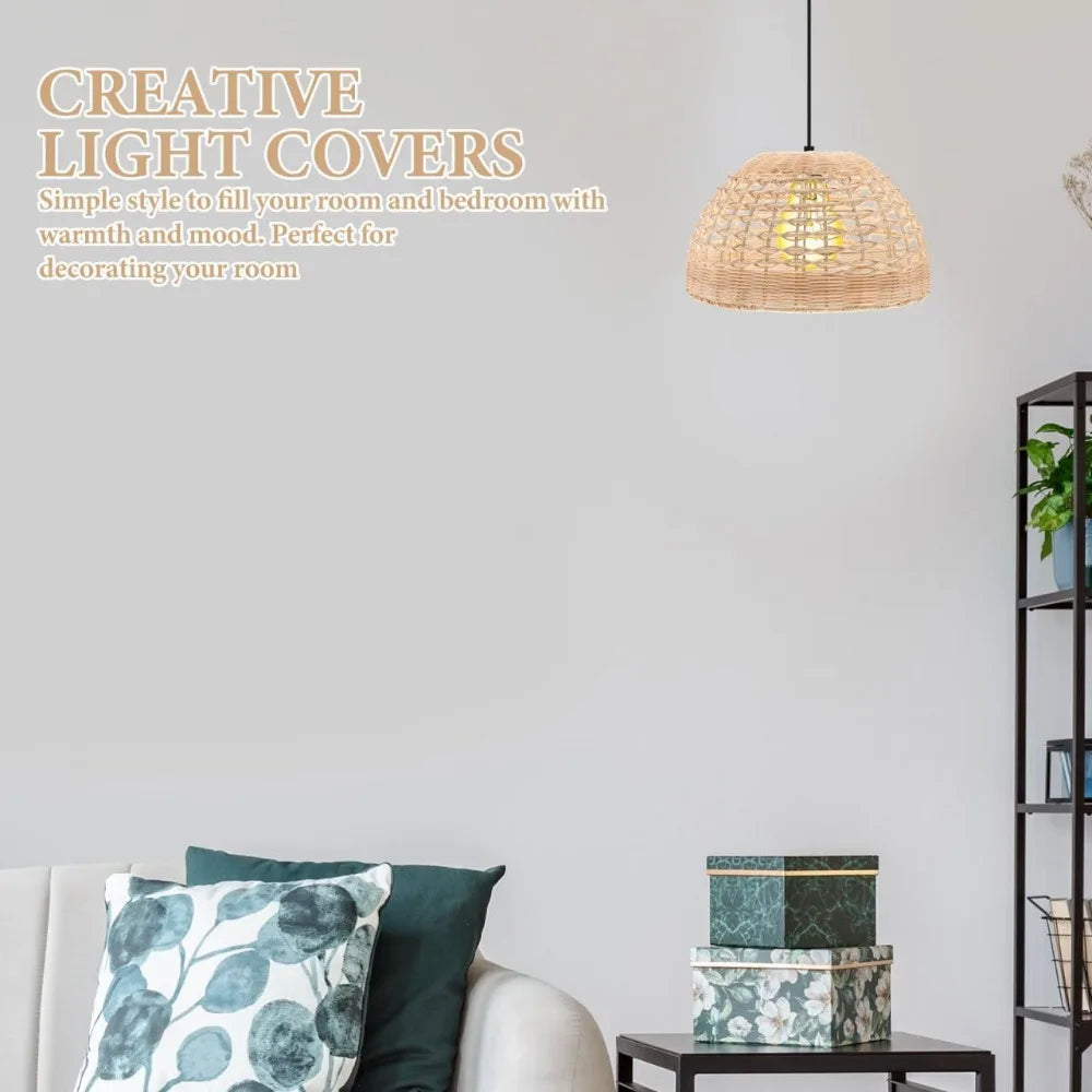 Woven Rattan Cage Pendant Lampshade