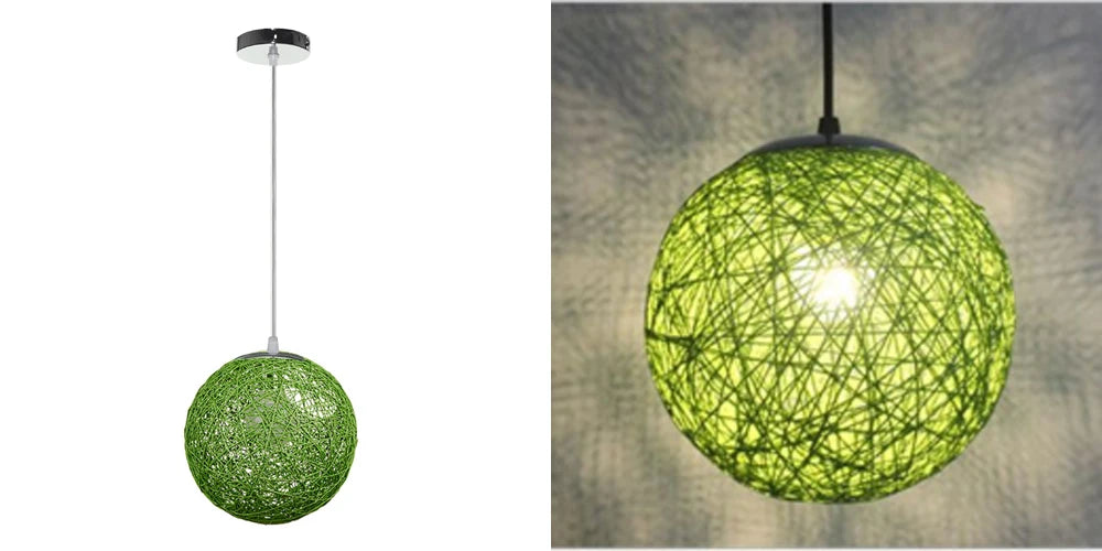 Nordic Hand-Woven Rattan Pendant