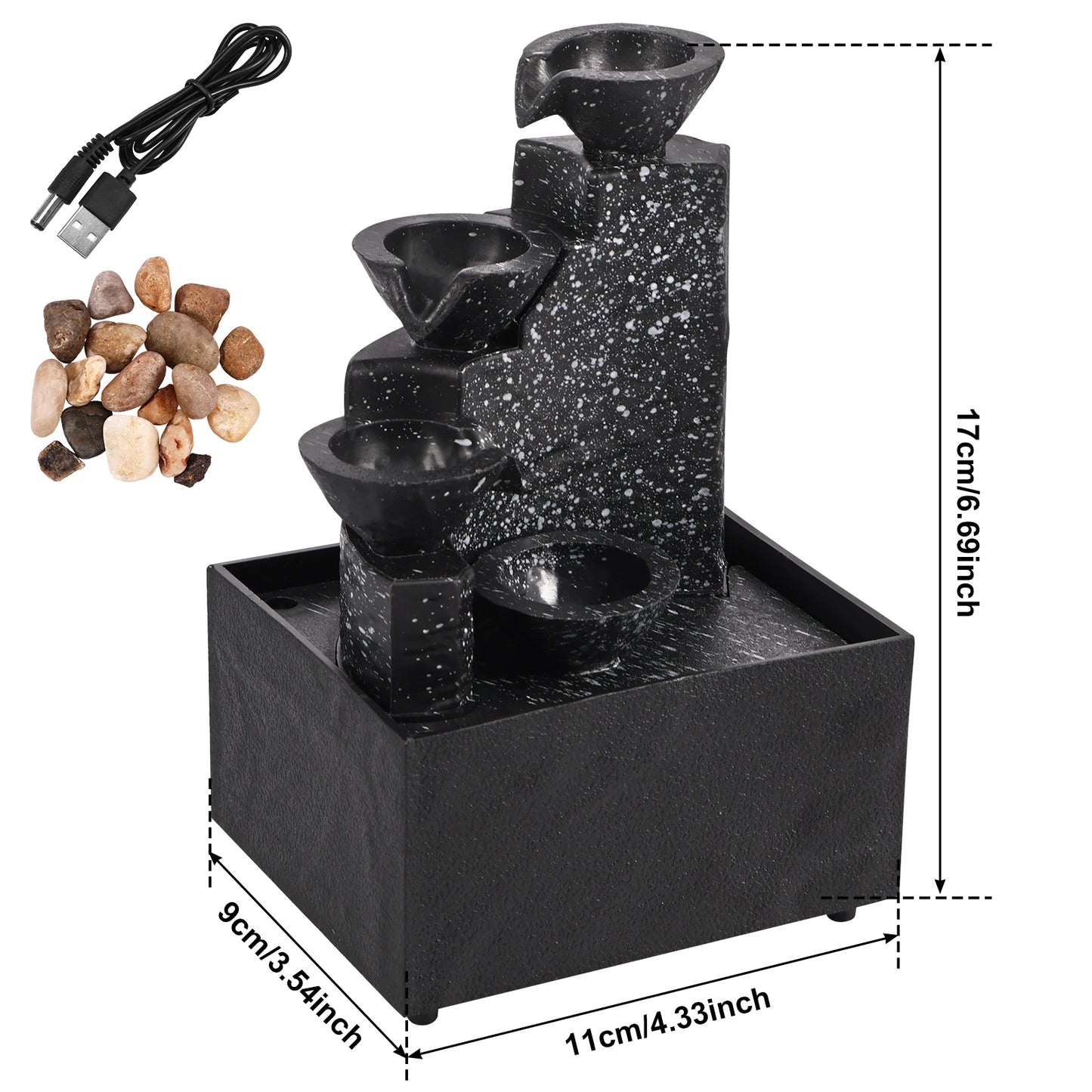 Tabletop Waterfall Fountain with Lights