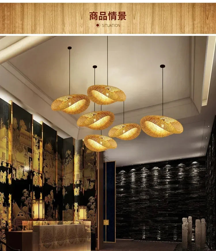 Modern Bamboo Rattan Chandelier (40-80cm)