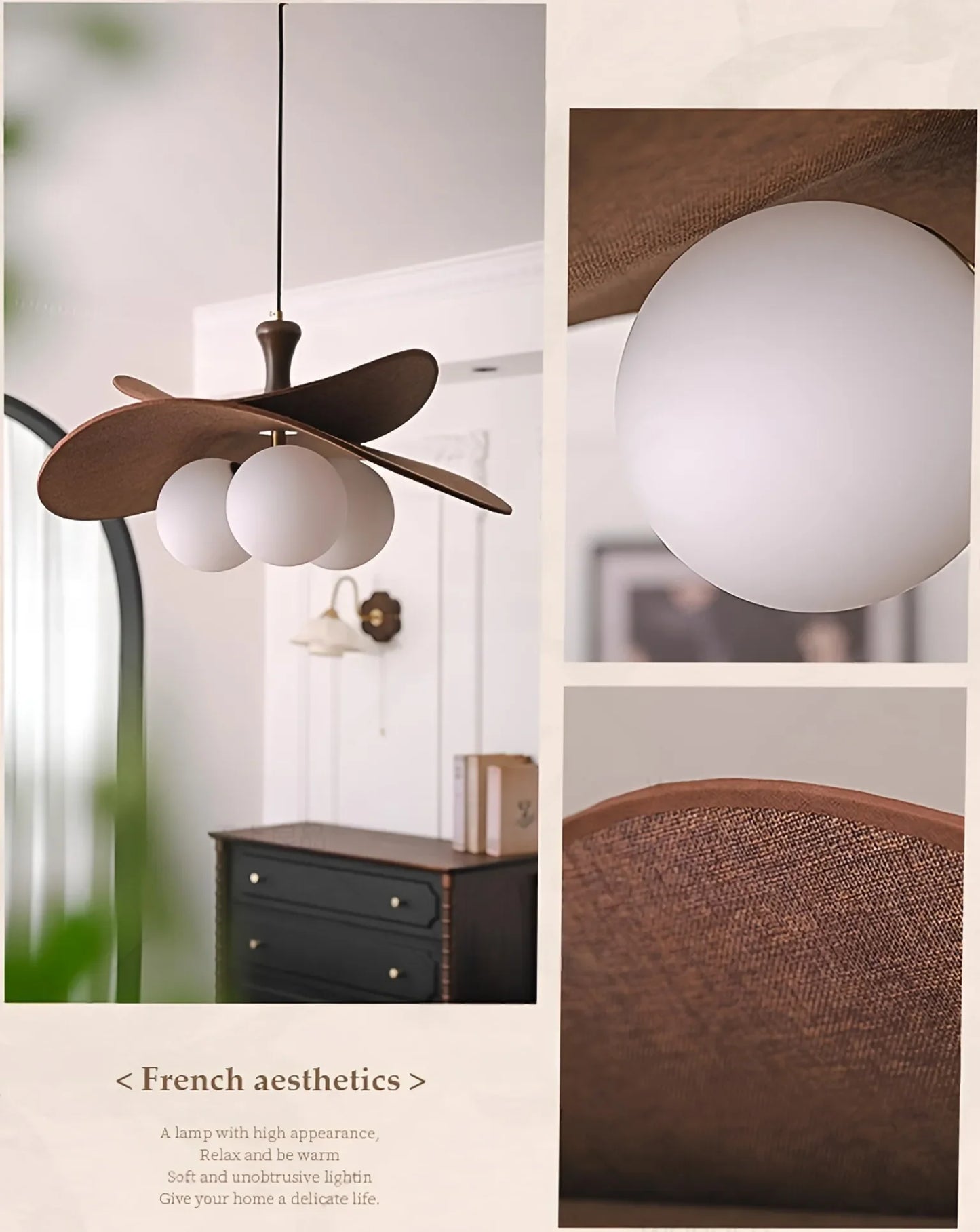 Minimalist Raffia Rattan Chandelier