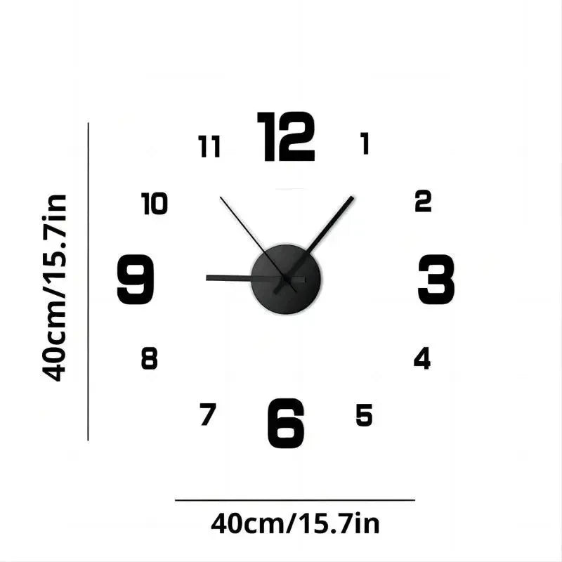 3D Frameless DIY Wall Clock Stickers