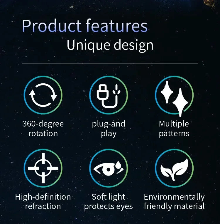 LED Star Galaxy Projector Night Light