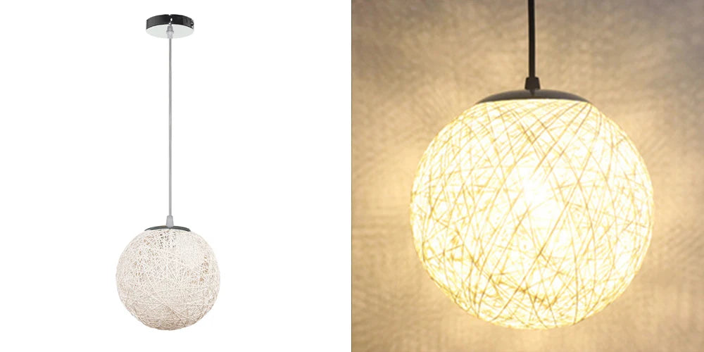 Nordic Hand-Woven Rattan Pendant