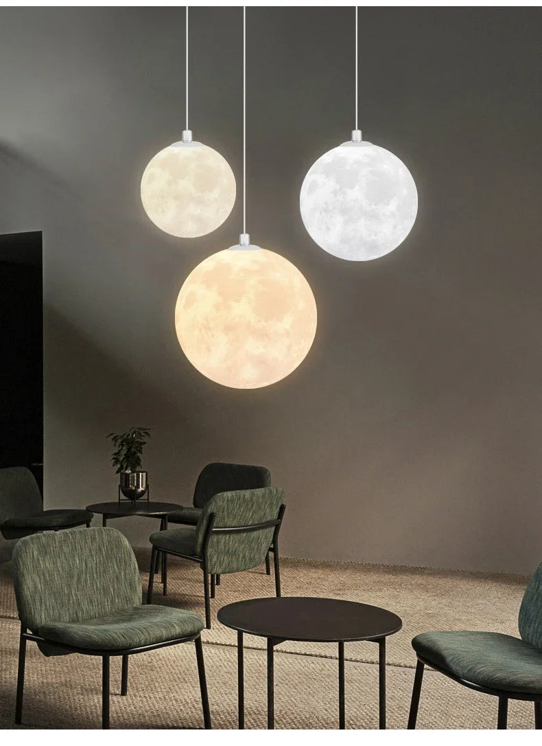 Modern LED Moon Pendant Chandelier