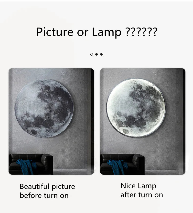 3D LED Moon Wall Lamp (50-80cm)