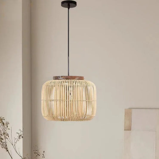 Modern Woven Rattan LED Chandelier