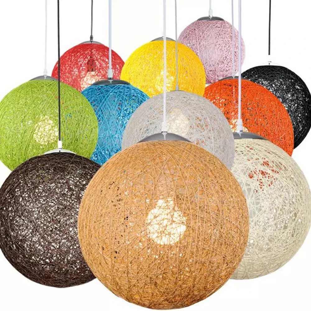 Nordic Hand-Woven Rattan Pendant
