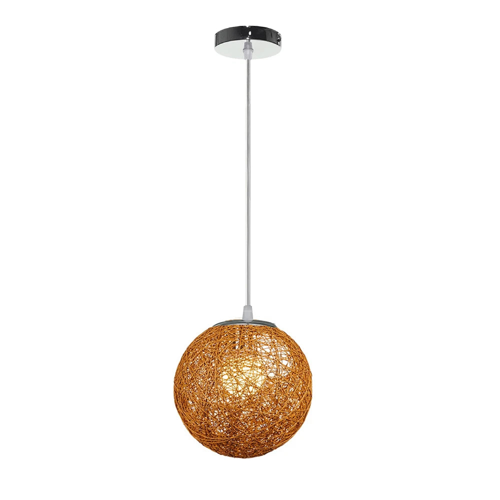 Nordic Hand-Woven Rattan Pendant