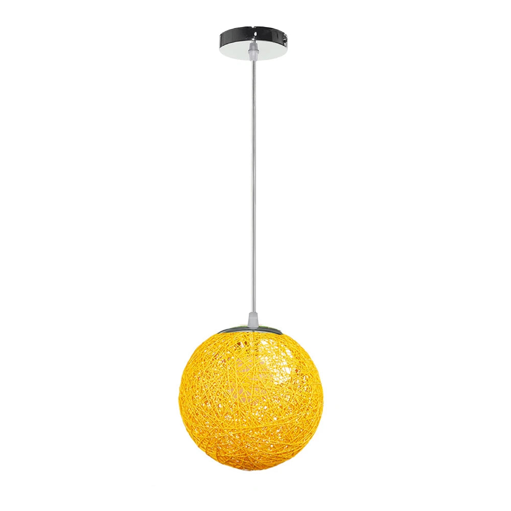 Nordic Hand-Woven Rattan Pendant