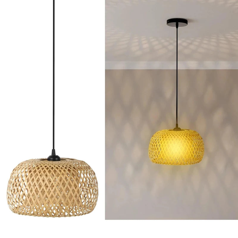 Bamboo Lantern Rattan Pendant Light