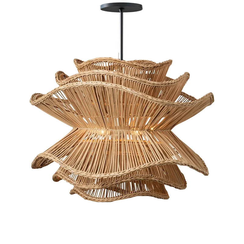 Nordic Multi-Tier Rattan Chandelier
