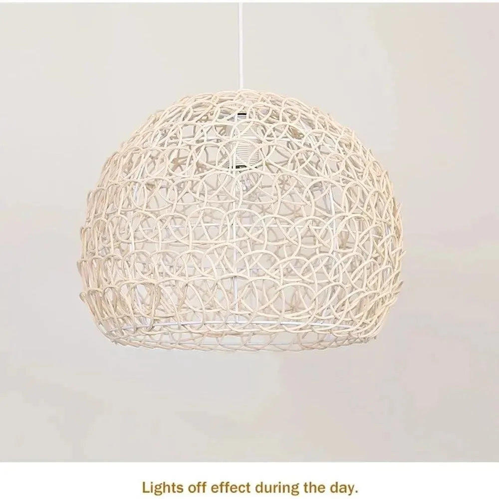 Hand-Knitted Bamboo Pendant Light (25cm)