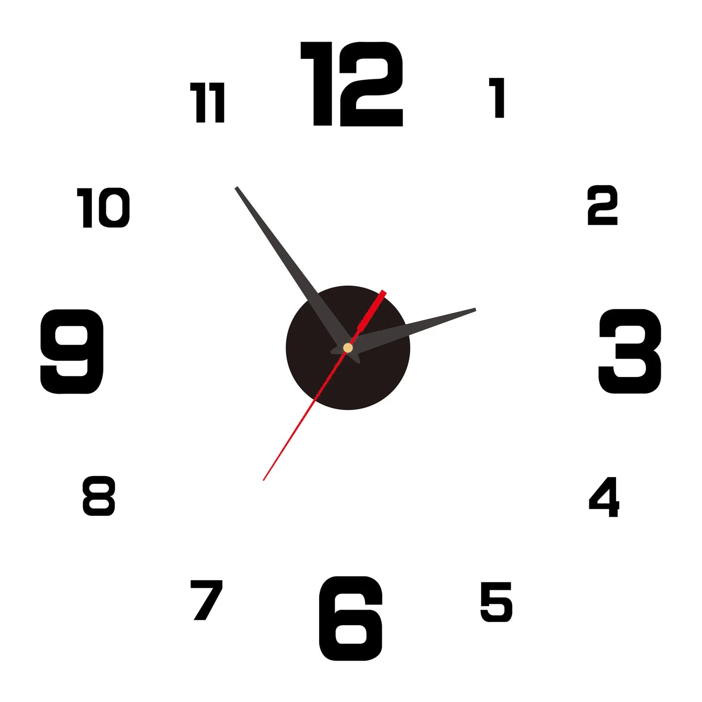 3D Frameless DIY Wall Clock Stickers
