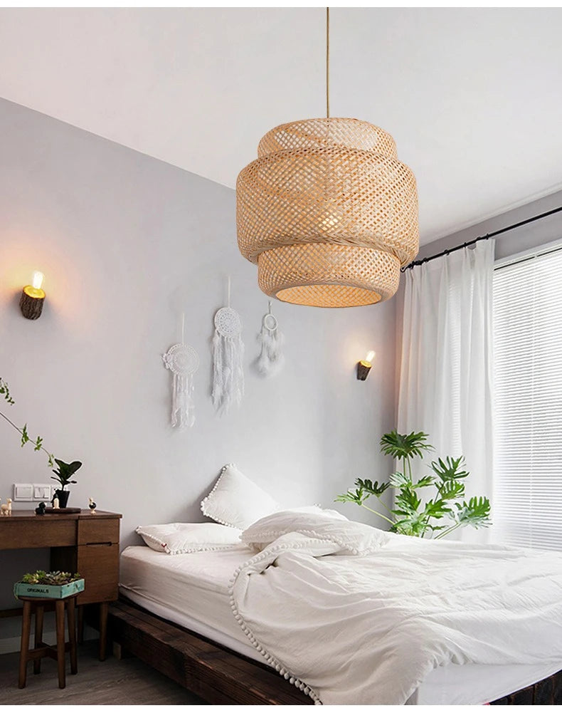 Hand-Woven Bamboo Lantern Pendant
