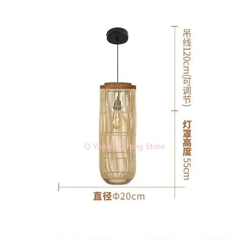 Handmade Woven Rattan LED Pendant