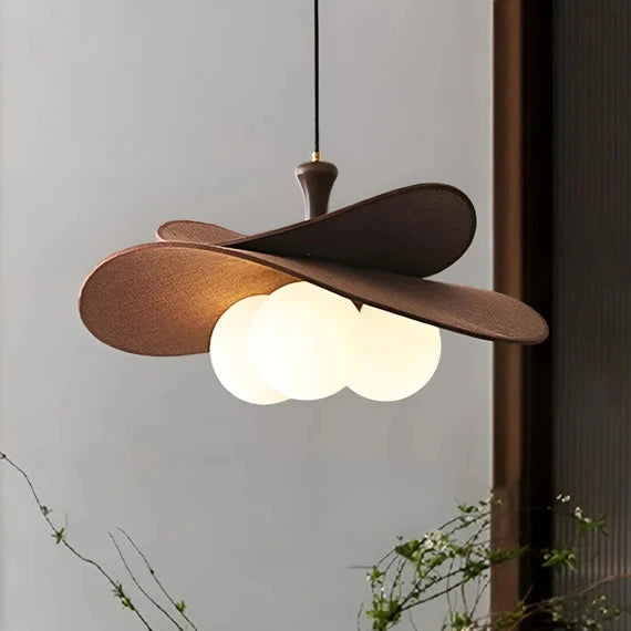 Minimalist Raffia Rattan Chandelier