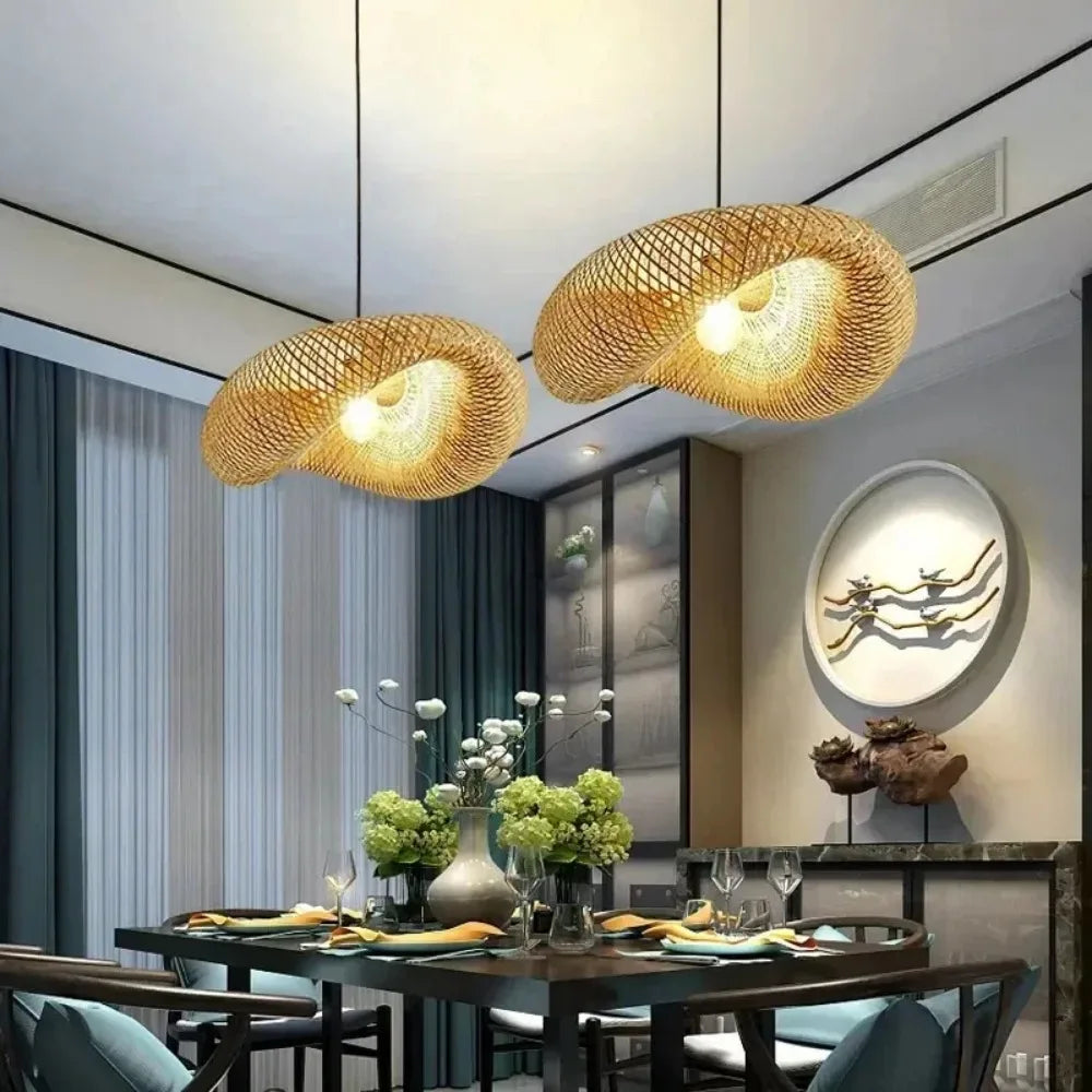 Modern Bamboo Rattan Chandelier (40-80cm)