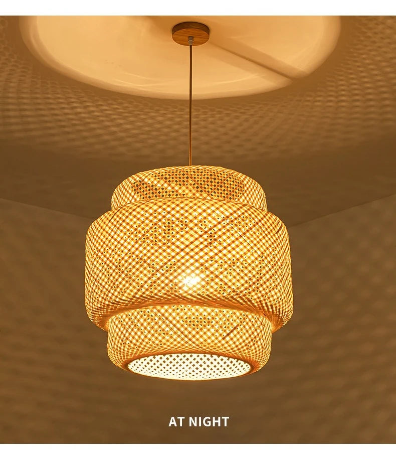 Hand-Woven Bamboo Lantern Pendant