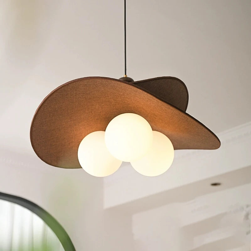 Minimalist Raffia Rattan Chandelier