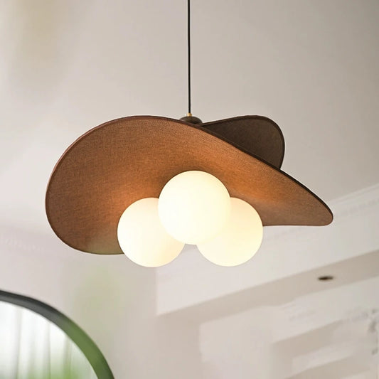 Minimalist Raffia Rattan Chandelier