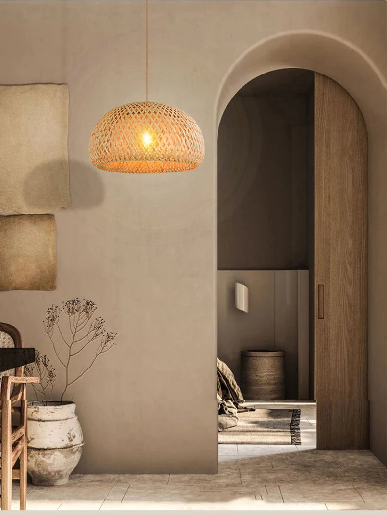 Bamboo Lantern Rattan Pendant (30cm)
