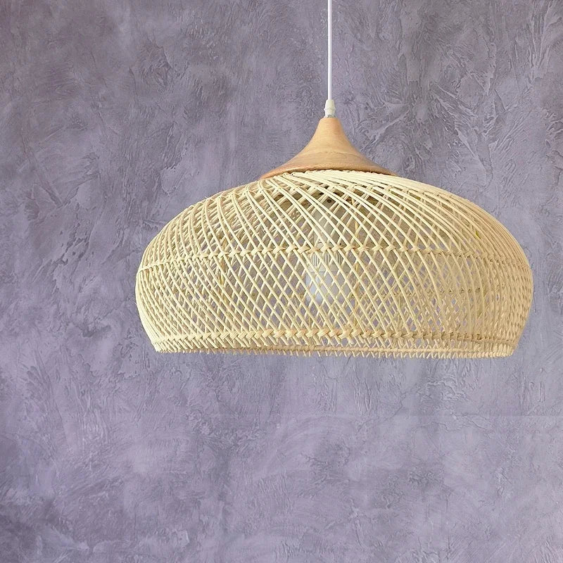 Vintage Handmade Rattan Pendant Lamp