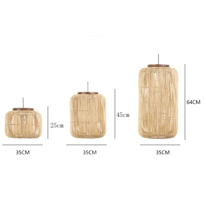 Modern Woven Rattan LED Chandelier
