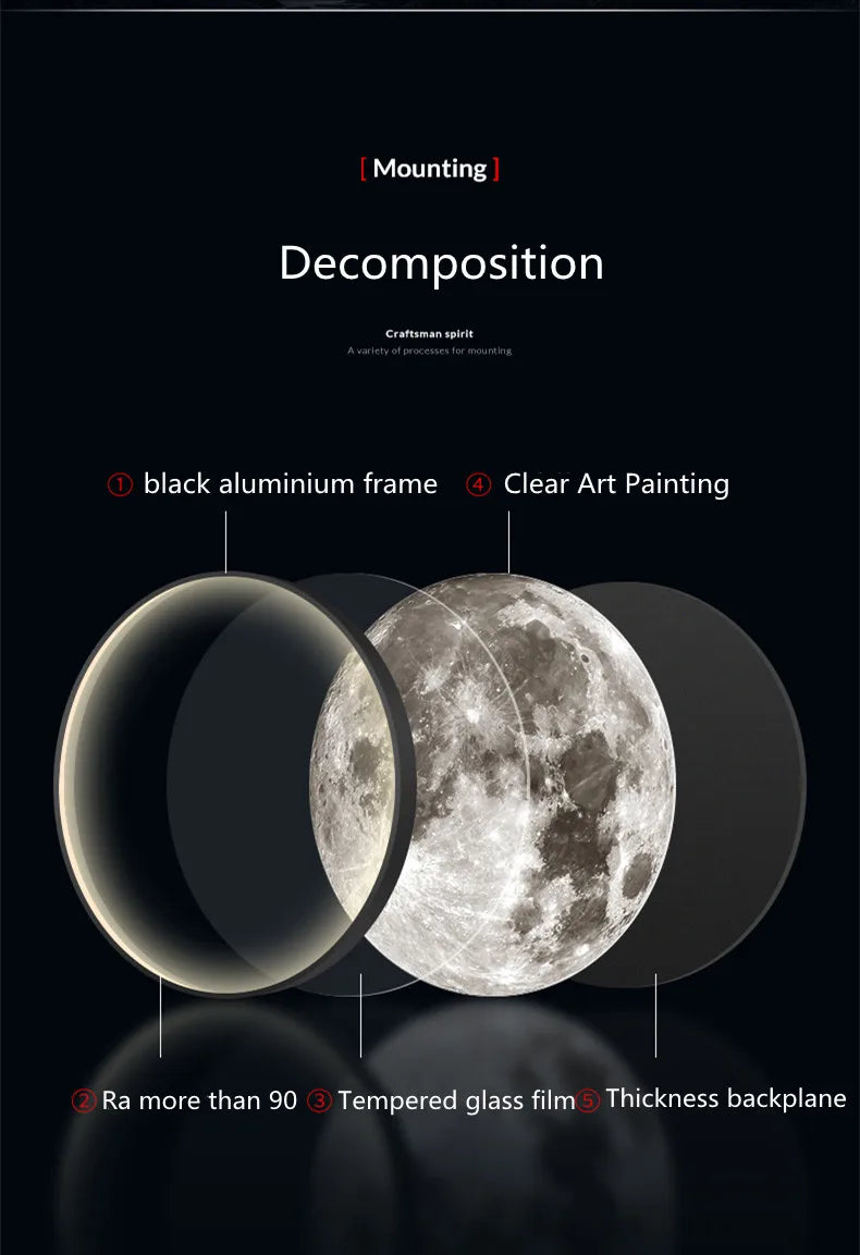 3D LED Moon Wall Lamp (50-80cm)