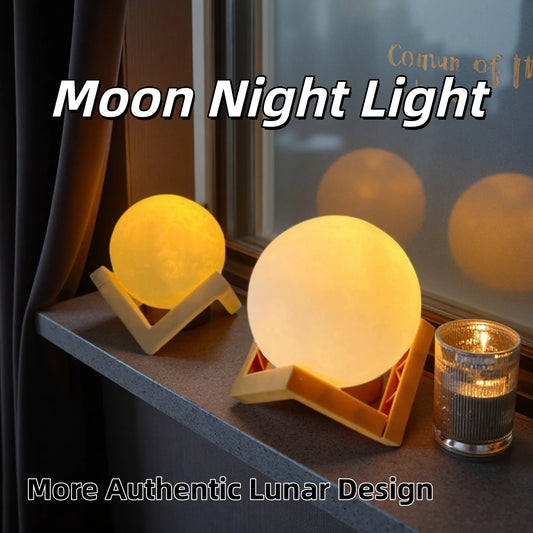 LED Moon Night Light with Stand