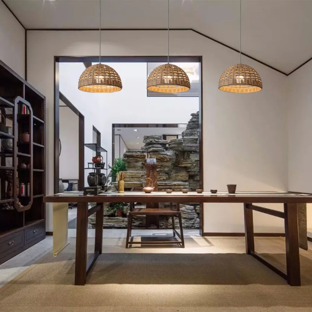 Natural Wicker Rattan Lampshade Pendant