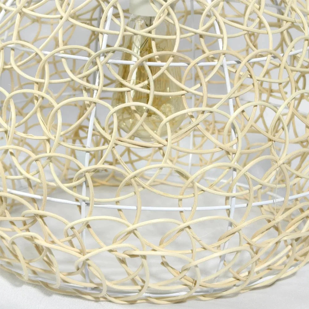 Hand-Knitted Bamboo Pendant Light (25cm)