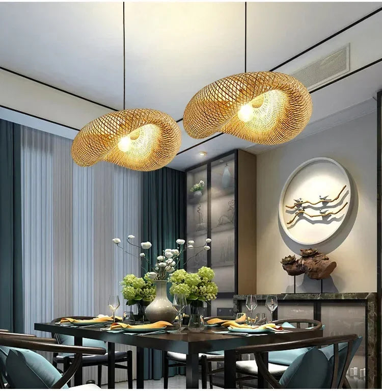 Modern Bamboo Rattan Chandelier (40-80cm)