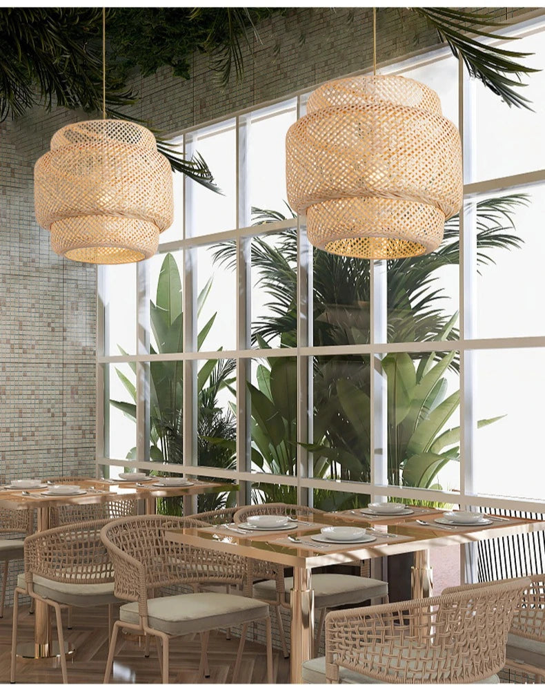 Hand-Woven Bamboo Lantern Pendant