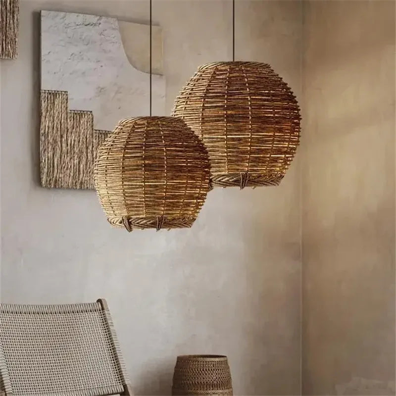 Southeast Asian Rattan Lantern Pendant