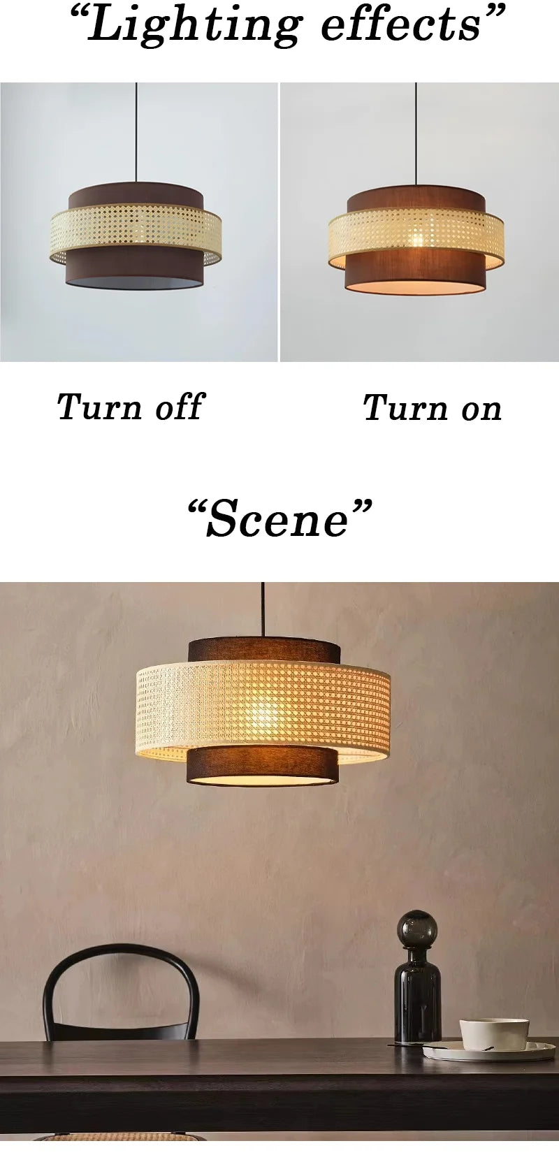 Vintage Handmade Rattan LED Pendant