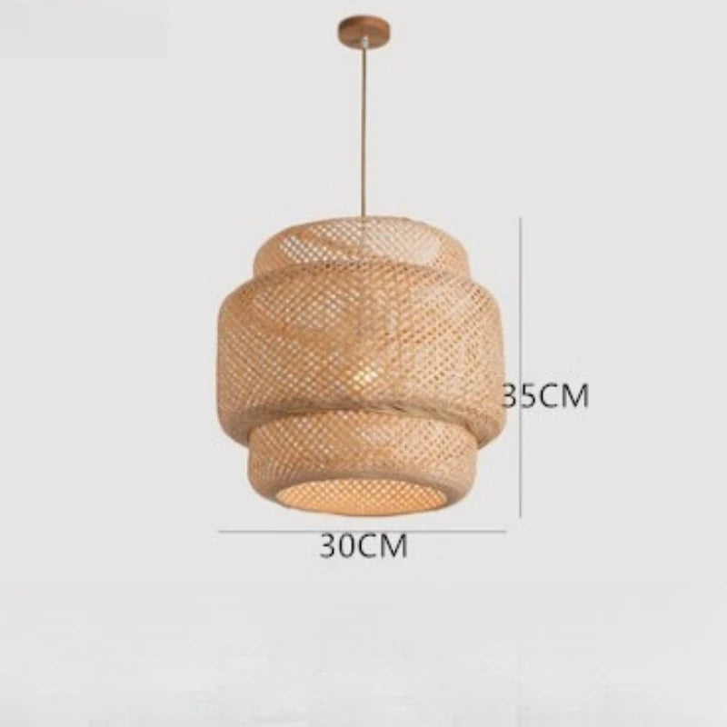 Hand-Woven Bamboo Lantern Pendant