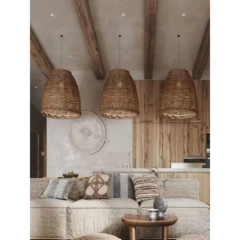 Southeast Asian Rattan Lantern Pendant