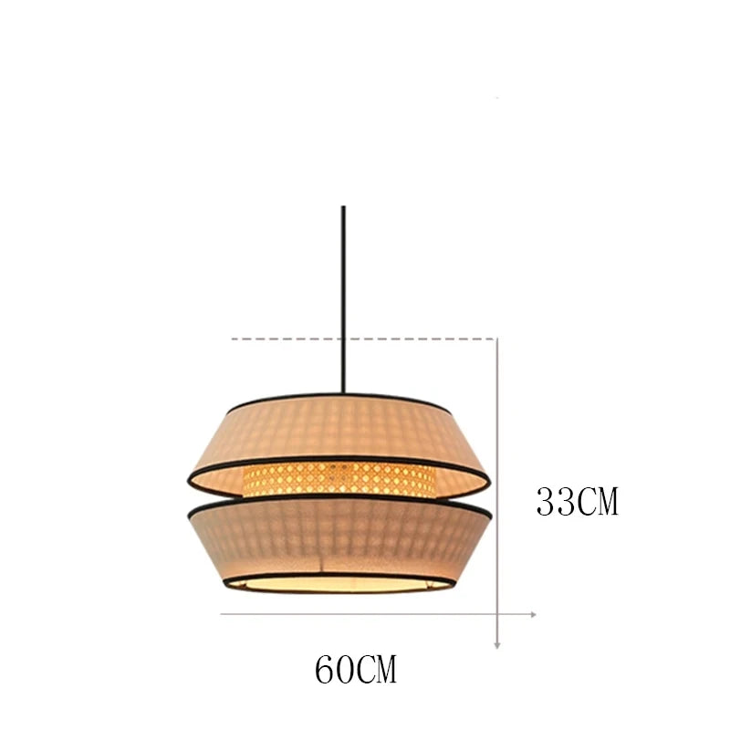 Retro Hand-Woven Rattan Chandelier