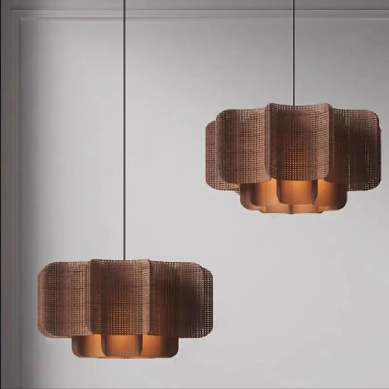 Japanese Designer Rattan Chandelier