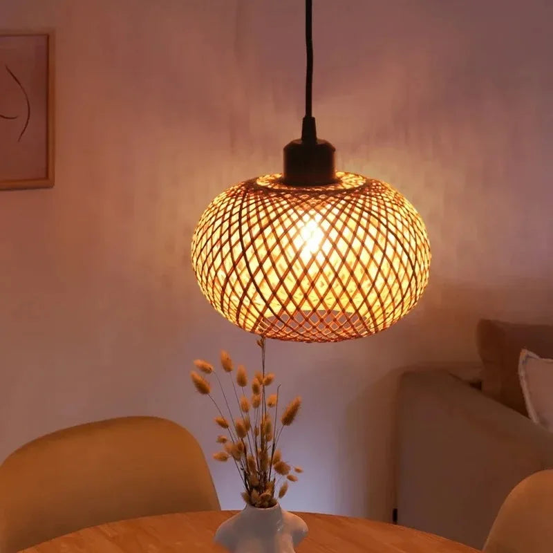 Handmade Bamboo Rattan Pendant (E27)