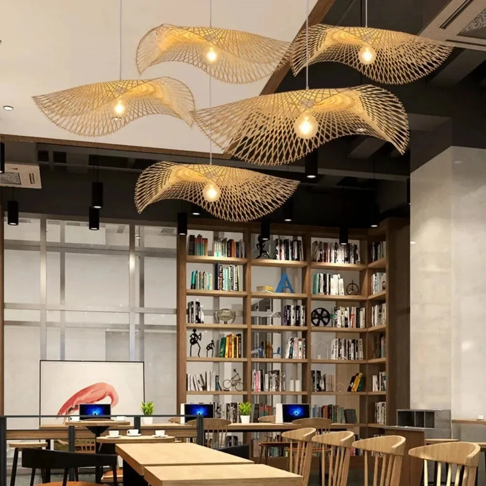 Japanese Bamboo Rattan Pendant Light