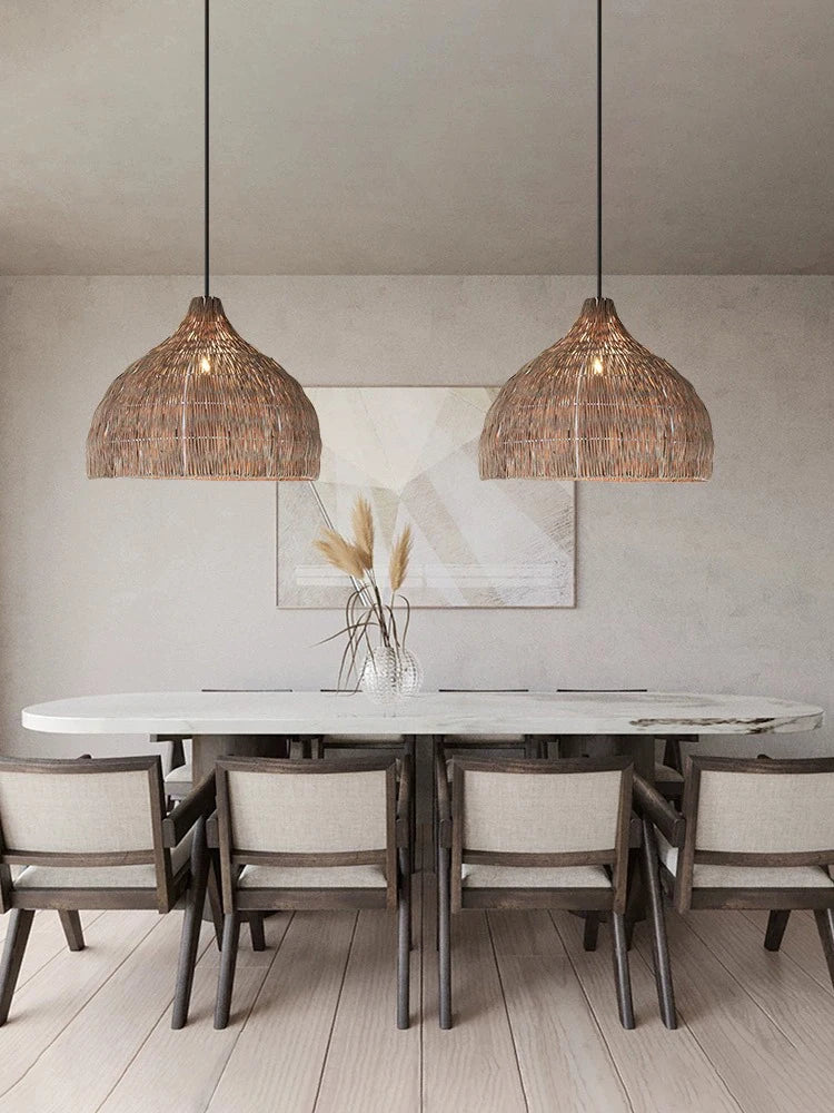 Southeast Asian Wicker Pendant Light